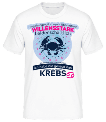 Sternzeichen Krebs Blau - Männer Basic T-Shirt - Weiß - Vorne