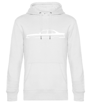 'BMW M5 E34' Silhouette - Sweat à capuche premium Unisexe - Blanc - Devant