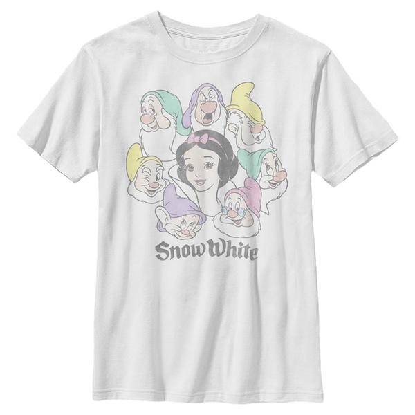 Aperçu: Disney - Blanche-Neige et les Sept Nains - Skupina - Enfant T-shirt - Blanc - Devant