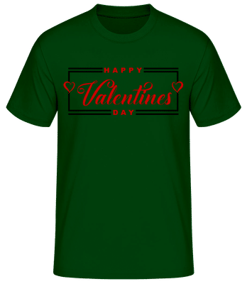 Happy Valentines Day 3 - T-shirt homme B&C - Vert bouteille - Devant