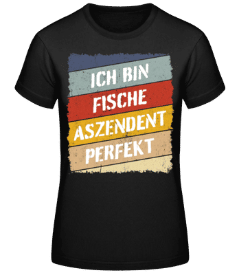 Fische Aszendent Perfekt Retro Stil - Frauen Basic T-Shirt - Schwarz - Vorne