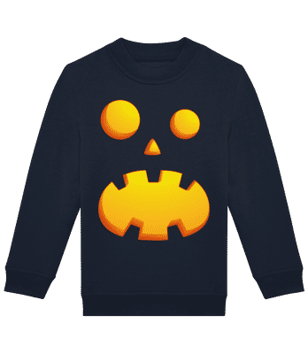 Visage De Citrouille Étonné - Sweat-shirt standard pour enfant - Bleu marine - Devant