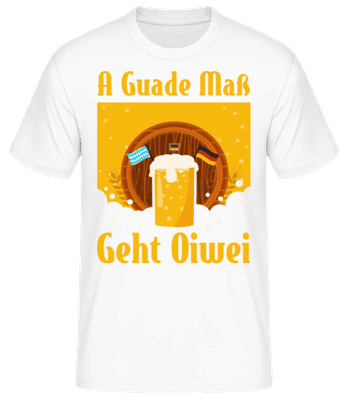 Oktoberfest A Guade Maß - Männer Basic T-Shirt - Weiß - Vorne