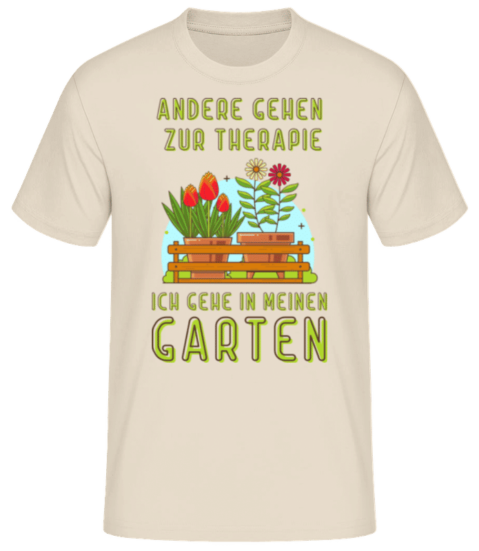 Vorschau: Andere Gehen Zur Therapie - Männer Basic T-Shirt - Creme - Vorne