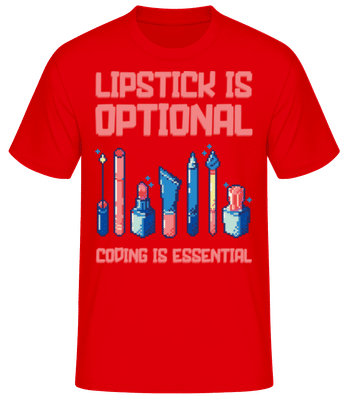 Lipstick Optional Coding Essential - T-shirt standard Homme - Rouge - Devant