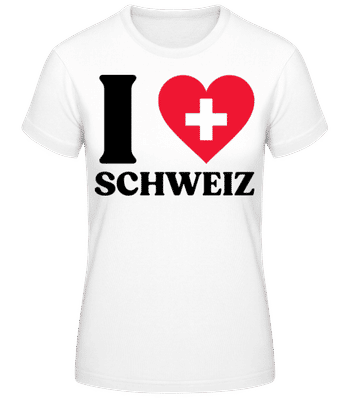 I Love Schweiz - Frauen Basic T-Shirt - Weiß - Vorne