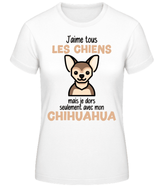 Aperçu: J'aime Tous Les Chiens - T-shirt standard Femme - Blanc - Devant