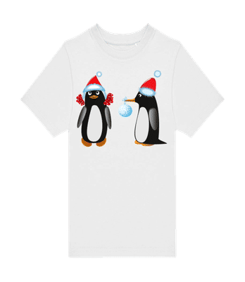 Pinguin An Weihnachten 3 - Kinder T-Shirt B&C - Weiß - Vorne
