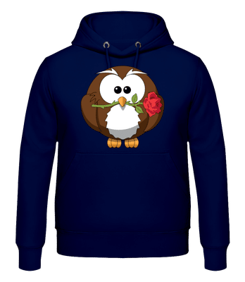 Valentine's Day Owl - Sudadera con capucha para hombre - Marino - delante