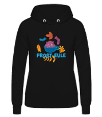 Frost Eule - Frauen Hoodie - Schwarz - Vorne