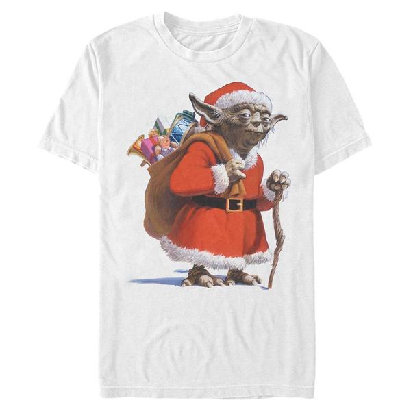 Aperçu: Star Wars - R2-D2 Santa Yoda - Christmas - Homme T-shirt - Blanc - Devant