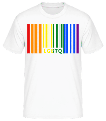 LGBTQ Barcode - Männer Basic T-Shirt - Weiß - Vorne