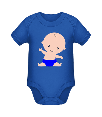 Bébé Garçon - Body manches courtes bio - Bleu royal - Devant