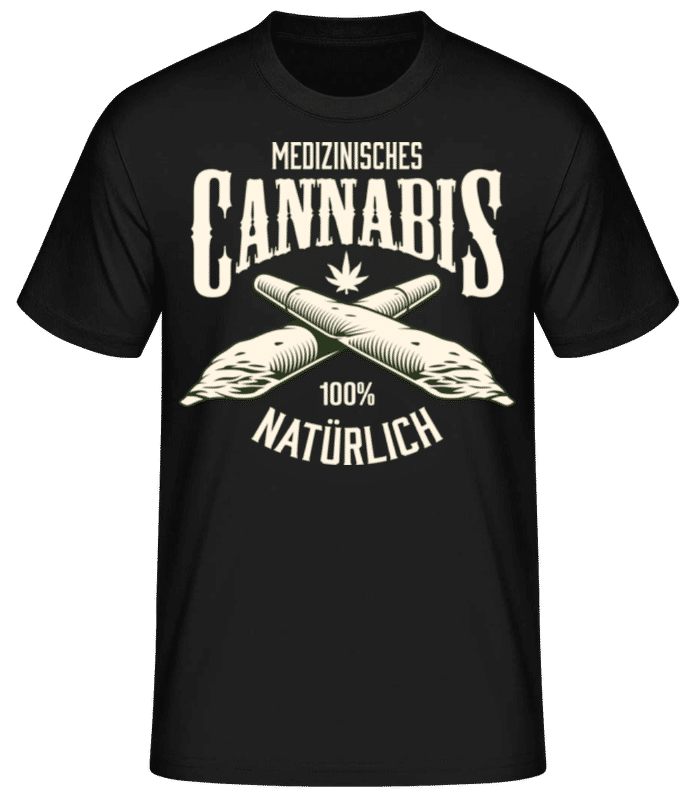 Vorschau: Medizinisches Cannabis - Männer Basic T-Shirt - Schwarz - Vorne