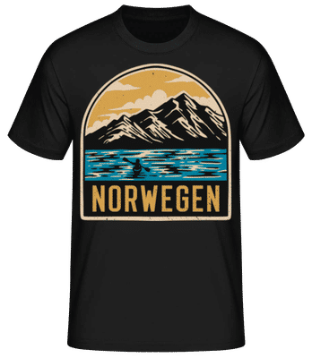 Norwegen - Männer Basic T-Shirt - Schwarz - Vorne