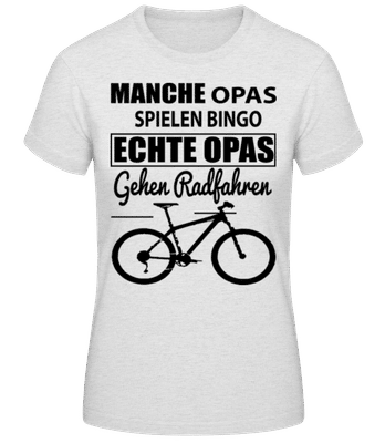 Opa Radfahren - Frauen T-Shirt B&C - Grau meliert - Vorne