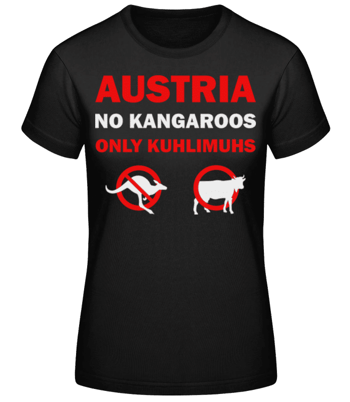 Vorschau: No Kangaroos Only Kuhlimuhs - Frauen Basic T-Shirt - Schwarz - Vorne