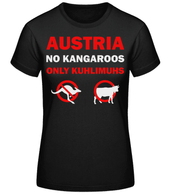 No Kangaroos Only Kuhlimuhs - Frauen Basic T-Shirt - Schwarz - Vorne