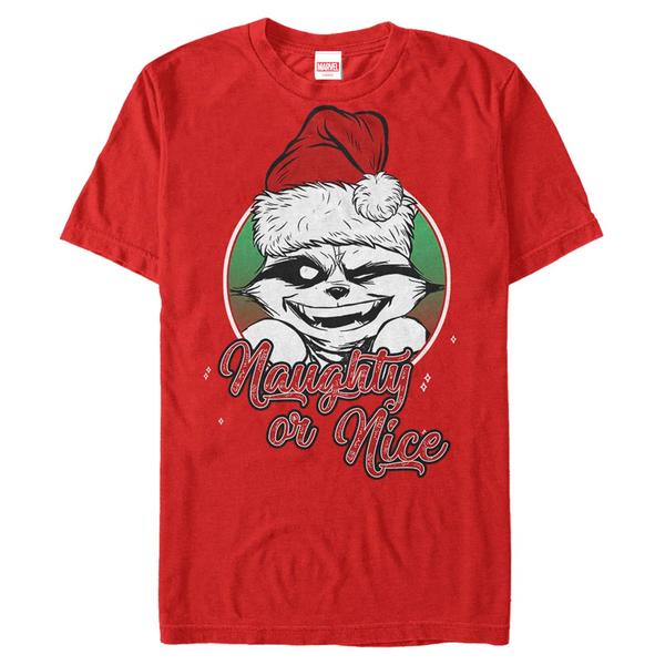 Preview: Marvel - Guardians of the Galaxy - Rocket Greetings - Christmas - Men's T-Shirt - Red - Front