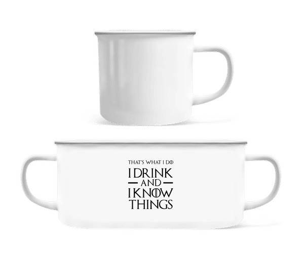 Preview: I Drink And I Know Things - Enamel-cup - White - Front
