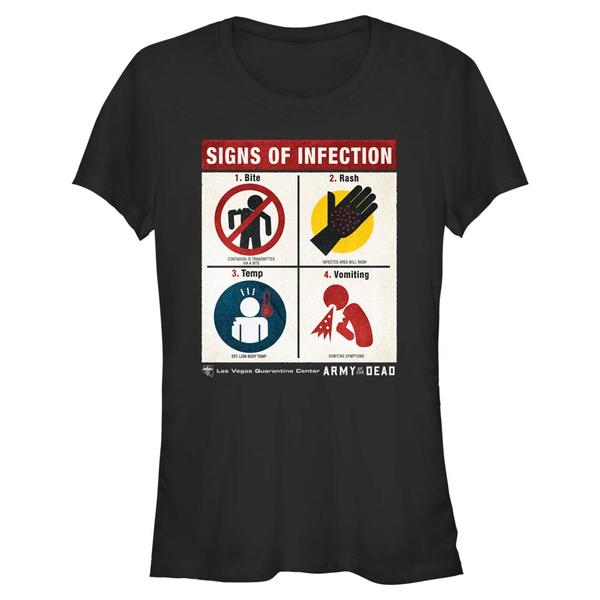 Aperçu: Netflix - Army Of The Dead - Text Four Rules - Femme T-shirt - Noir - Devant