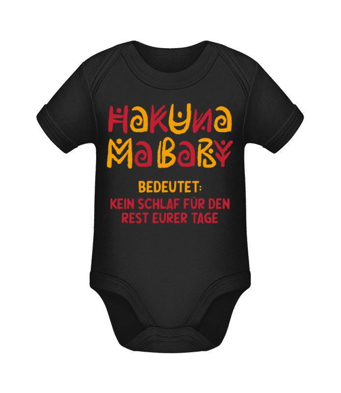 Vorschau: Hakuna Ma Baby - Baby Bio Strampler - Schwarz - Vorne