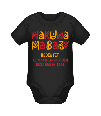 Hakuna Ma Baby - Baby Bio Strampler - Schwarz - Vorne