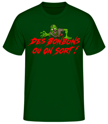 Des Bonbons Ou On Sort - T-shirt standard Homme - Vert bouteille - Devant