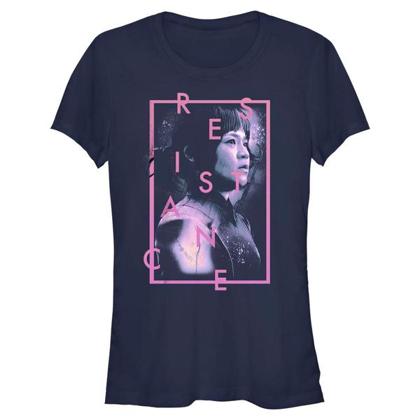 Aperçu: Star Wars - Rose Resist - Femme T-shirt - Bleu marine - Devant