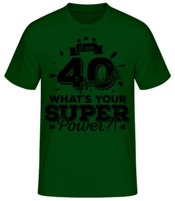 40 Years Super Power - Pánske basic tričko - Bottle green - Predné