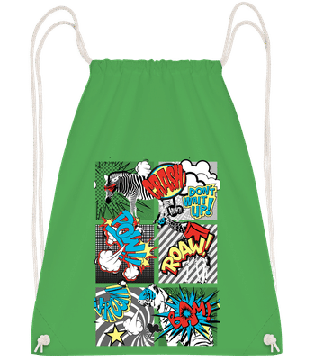 Animaux Bande Dessinée - Sac à dos Drawstring - Vert irlandais - Vorn