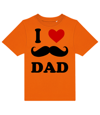 I Love Dad Beard - Detské tričko B&C - Oranžová - Predné