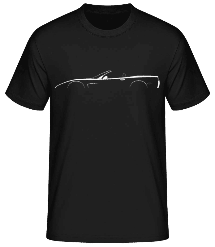 Vorschau: 'Corvette C5 Convertible' Silhouette - Männer Basic T-Shirt - Schwarz - Vorne