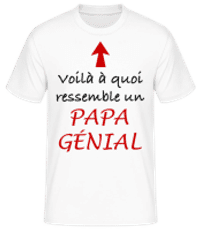 Papa Génial Flèche - T-shirt standard Homme - Blanc - Devant