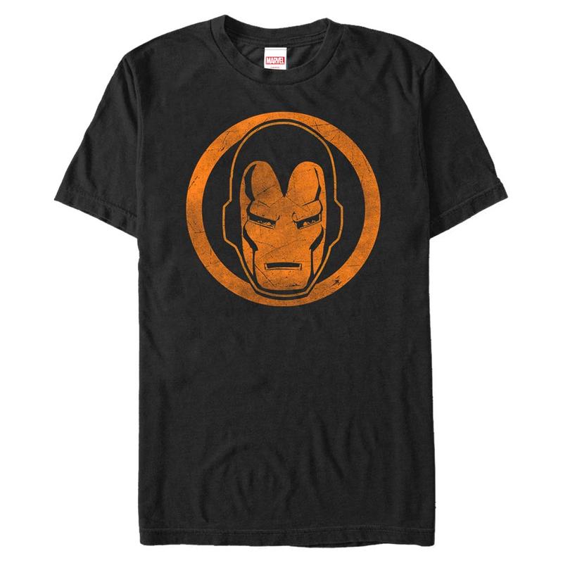 Preview: Marvel - Avengers - Logo Iron Orange - Halloween - Men's T-Shirt - Black - Front