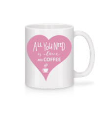 Láska a káva - Keramický hrnček - Biela - Predné