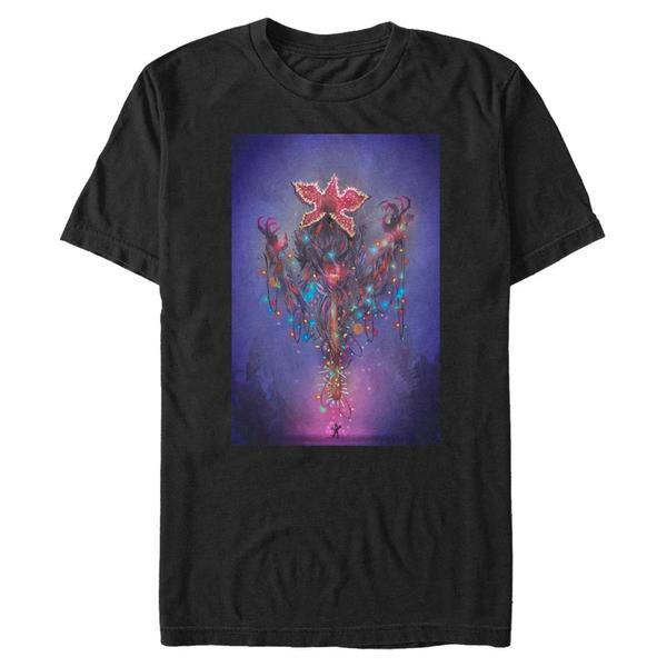 Aperçu: Netflix - Stranger Things - Demogorgon Lit - Christmas - Homme T-shirt - Noir - Devant