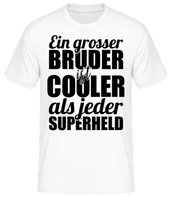 Großser Bruder Superheld - Männer Basic T-Shirt - Weiß - Vorne