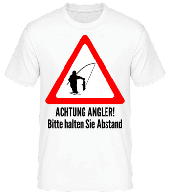 Achtung Angler - Männer Basic T-Shirt - Weiß - Vorne