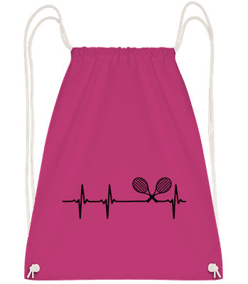 Heartbeat Tennis - Drawstring Backpack - Magenta - Vorn
