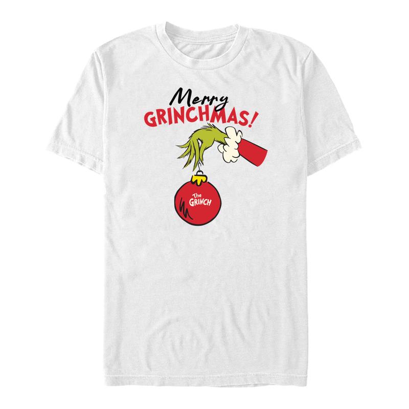 Vorschau: The Grinch - Weihnachtskugel Grafik - Weihnachten - Unisex T-Shirt - Weiß - Vorne