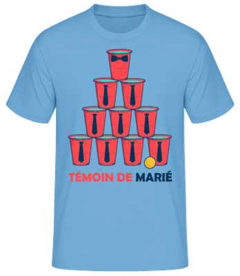 Témoin De Marié Une Tasse - T-shirt standard Homme - Bleu clair - Devant