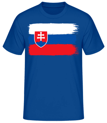 Slovenská Vlajka - Pánske basic tričko - Kráľovská modrá - Predné