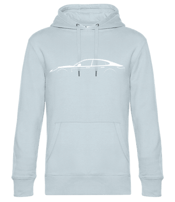 'Porsche Panamera S 971' Silhouette - Unisex Premium Hoodie - Hellblau - Vorne