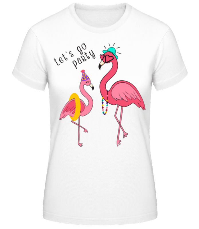 Preview: Party Flamingos - Women's Basic T-Shirt - White - Front