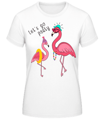 Party Flamingos - Dámské basic tričko - Bílá - Napřed