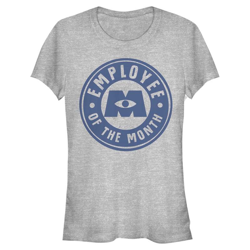 Náhled: Pixar - Příšerky - Logo Employee Badge - Dámské Tričko - Melírově šedá - Napřed