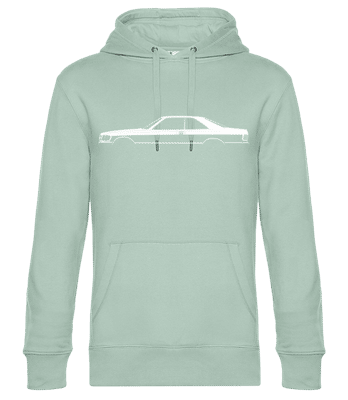 'Mercedes 500 SEC C126' Silhouette - Unisex Premium Hoodie - Mint Green - Front