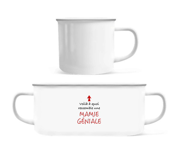 Aperçu: Mamie Géniale - Tasse Émaillée - Blanc - Devant