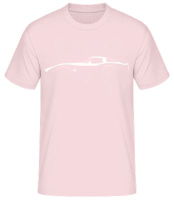 'Chevrolet Corvette C3 Coll.' Silhouette - Pánské basic tričko - Růžová - Napřed
